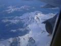 flying over the Southern Ice field was beautiful in the light of the setting sun